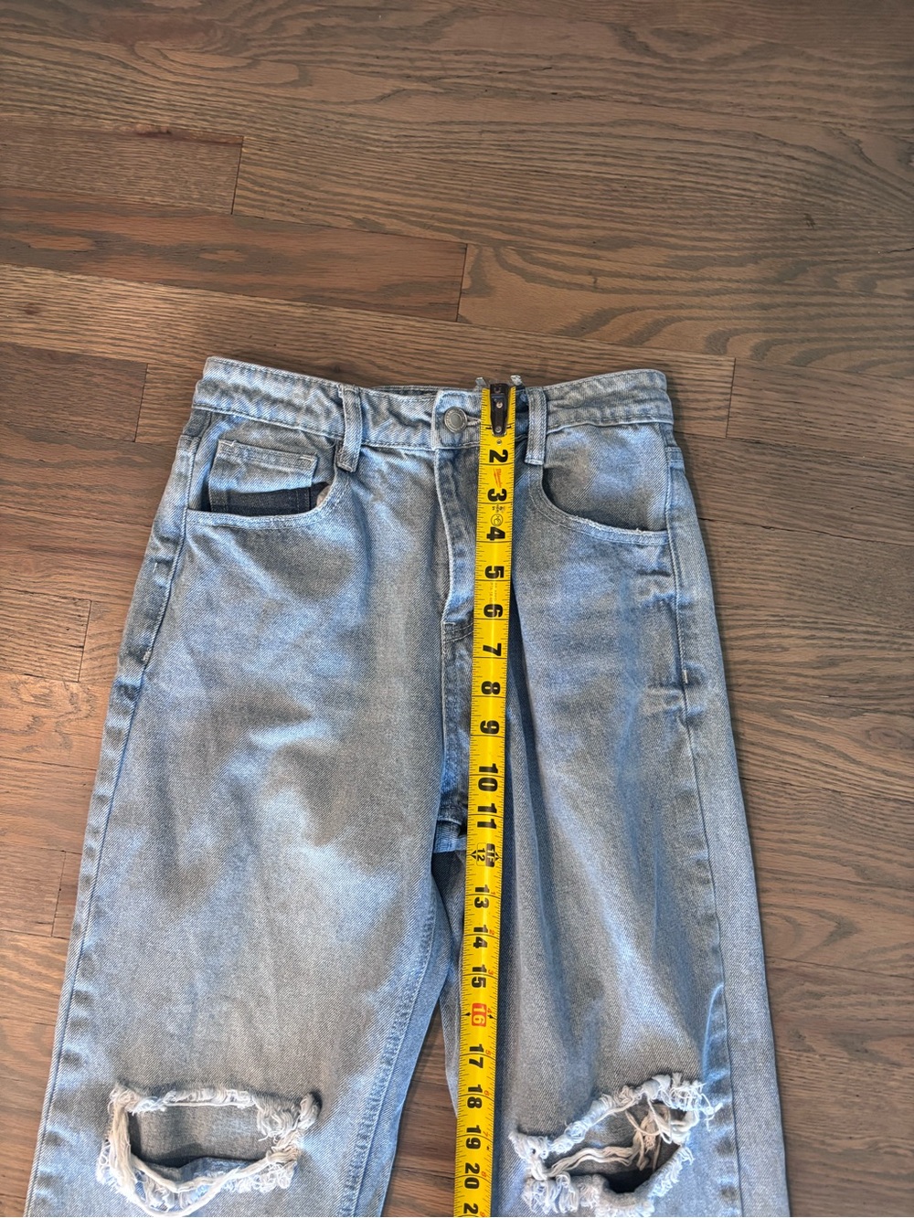 Saints & Hearts | Womens Blue Denim Raw Hem Wide Leg Jeans S - Picture 6 of 7